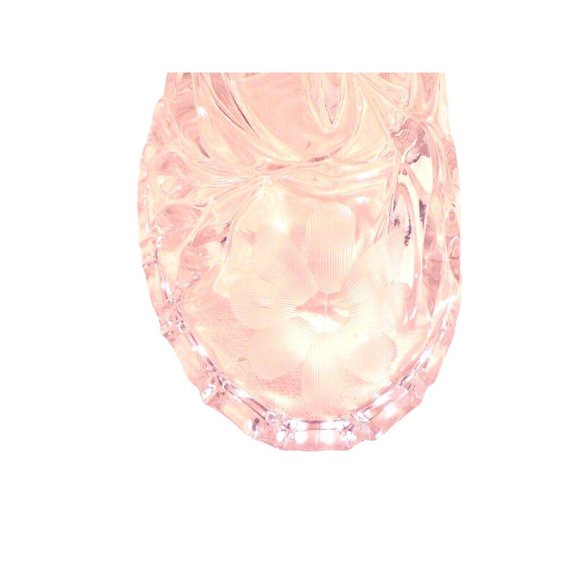 Oval Serving Dish Floral Pattern with Leaf Pattern Glass Etched Ends - Picture 5 of 7